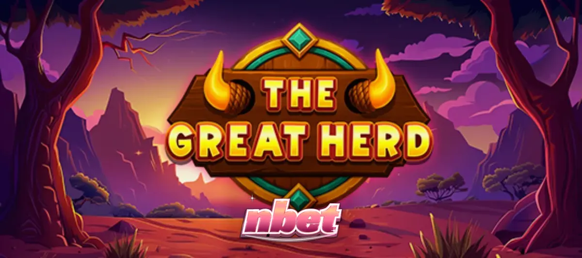 Giao diện trò chơi The Great Herd với hình ảnh trâu rừng và thảo nguyên châu Phi